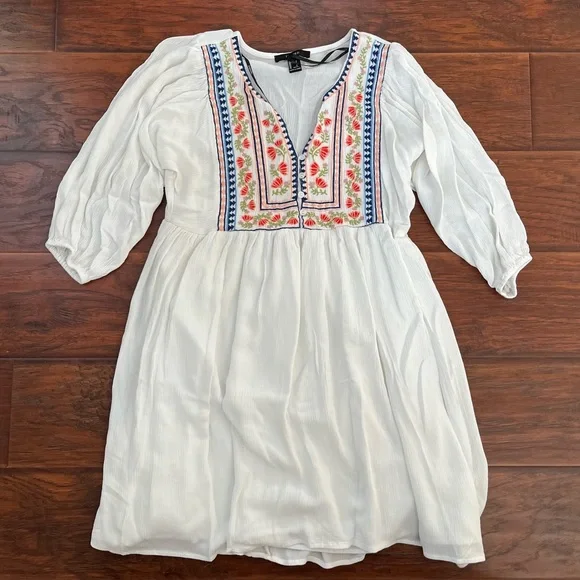 long sleeve white western dress Lucille Victorian Long Sleeve White Dress main image 1